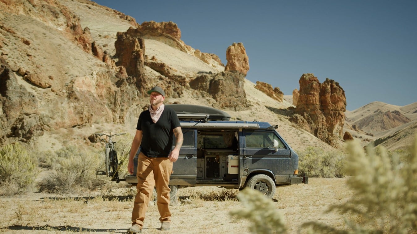 Chad DeRosa Living the Van Life with Van in Desert